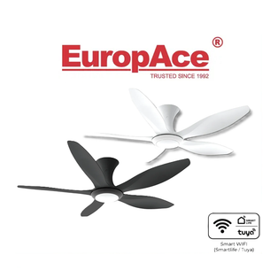 EUROPACE BREEZEACE SERIES ECF52HR5 BLACK / WHITE 52" 5 BLADE CEILING FAN WITH LIGHT AND WIFI
