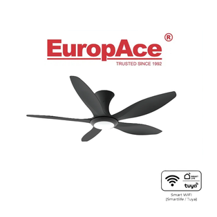EUROPACE BREEZEACE SERIES ECF52HR5 BLACK / WHITE 52" 5 BLADE CEILING FAN WITH LIGHT AND WIFI