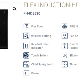 FUJIOH FH-ID3530 59CM FLEX ZONE BUILT IN INDUCTION HOB WITH SLIDER CONTROL
