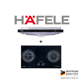 HAFELE 536.88.133 90CM SEMI INTEGRATED HOOD + HAFELE 538.01.802 75CM 2 BURNER TOWN GAS BUILT-IN GLASS GAS HOB BUNDLE