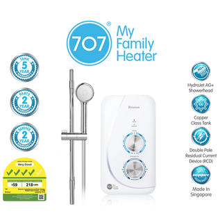 707 BRISTON WHITE ELECTRIC INSTANT HEATER WITH COPPER TANK