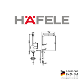 HAFELE 566.03.310 MATTE BLACK EXTENDABLE GRANITE SINK MIXER FAUCET + HAFELE 570.36.340 JUMBO SINGLE BOWL GRANITE SINK BUNDLE