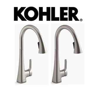 KOHLER K-26281T-4 MAXTON™ VIBRANT STEEL / BRUSHED VIBRANT TITANIUM TOUCHLESS PULL-OUT KITCHEN SINK MIXER