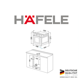 HAFELE 536.88.133 90CM SEMI INTEGRATED HOOD + HAFELE 536.07.490 60L HYDRO CLEAN OVEN + HAFELE 538.01.801 75CM 2 BURNER TOWN GAS