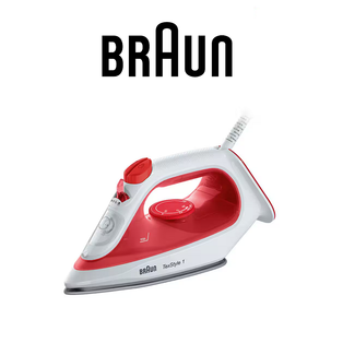 BRAUN SI1019RD RED TEXSTYLE 1 NON-STICK SOLEPLATE STEAM IRON