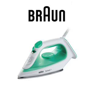 BRAUN SI1040GR GREEN TEXSTYLE 1 SUPER CERAMIC SOLEPLATE STEAM IRON