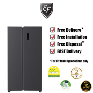 EF EFF 600SBSG HM 602L VITALFRESH SERIES DARK GREY SIDE BY SIDE INVERTER REFRIGERATOR