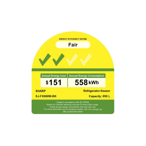 Sharp refrigerator power deals consumption