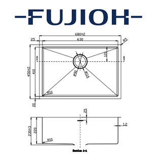 FUJIOH FZ-SN50-S63U 68CM SINGLE BOWL UNDERMOUNT STAINLESS STEEL KITCHEN SINK