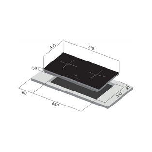 RINNAI RB-7012H-CB 2 ZONE INDUCTION HOB WITH TOUCH CONTROL