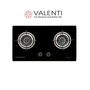 VALENTI VC728G 73CM 2 BURNER BLACK TEMPERED GLASS GAS HOB WITH SAFETY DEVICE